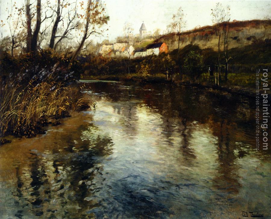 Frits Thaulow : Elvelandskap, River Landscape